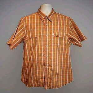 Columbia  Titanium Shirt Men's SIZE Large Rust Orange White  Outdoor